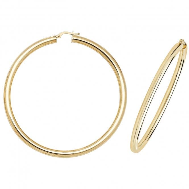 9ct Yellow Gold 60mm Hoop Earrings ER1004Acotis Gold JewelleryER1004 - 60