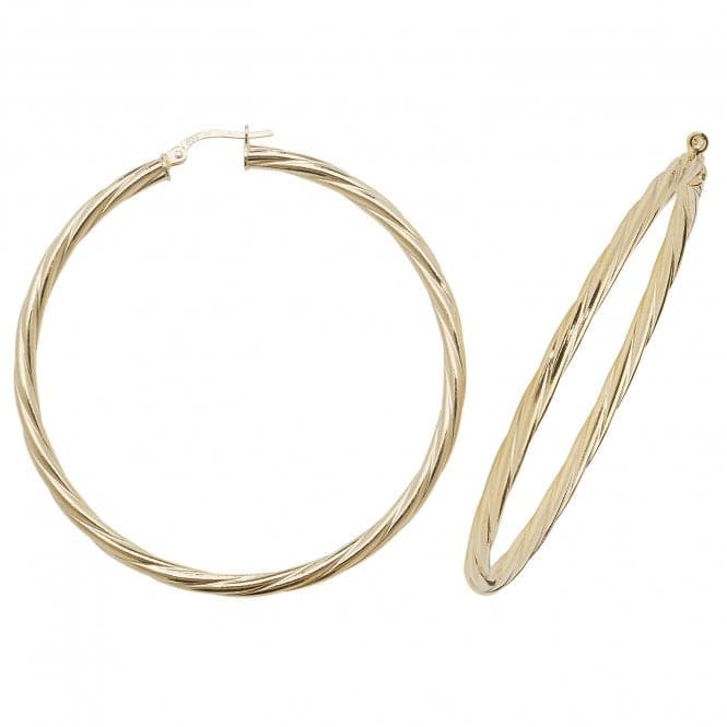 9ct Yellow Gold 60mm Hoop Earrings ER357Acotis Gold JewelleryER357 - 50