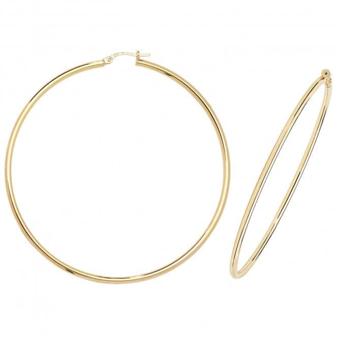 9ct Yellow Gold 60mm Hoop Earrings ER502Acotis Gold JewelleryER502