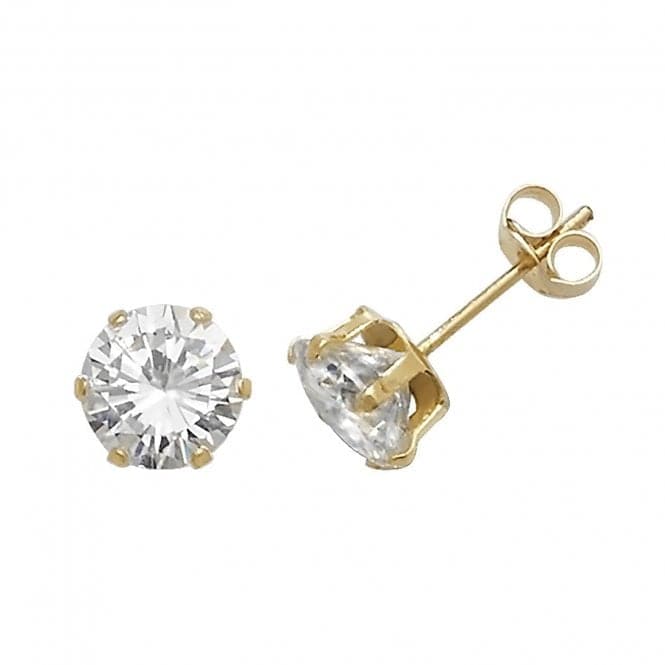 9ct Yellow Gold 6mm Zirconia Stud Earrings ES213Acotis Gold JewelleryES213