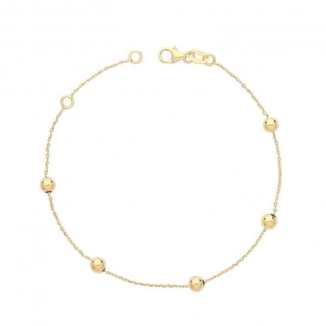 9ct Yellow Gold 7.25" Beaded Braclet NK438BAcotis Gold JewelleryNK438B