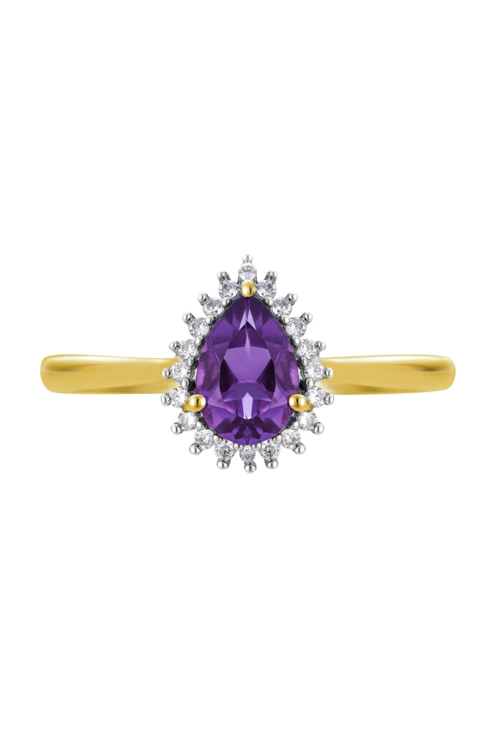 9ct Yellow Gold Amethyst and 0.10ct Diamond Cluster RingThe Fine CollectiveBA0071560 - L