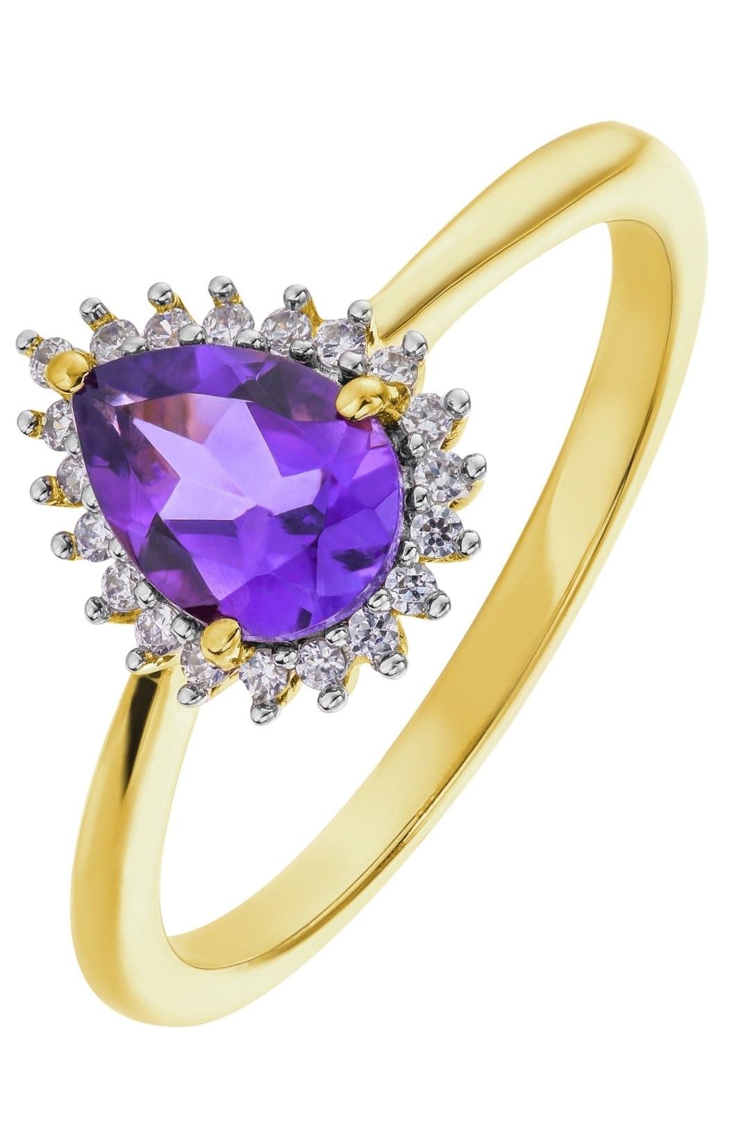 9ct Yellow Gold Amethyst and 0.10ct Diamond Cluster RingThe Fine CollectiveBA0071560 - L