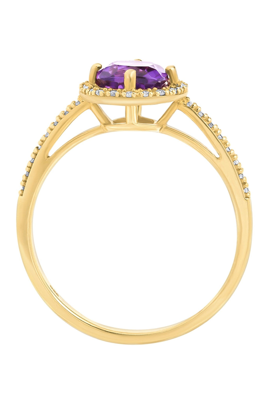 9ct Yellow Gold Amethyst and 0.10ct Diamond RingThe Fine CollectiveBA0072386 - P