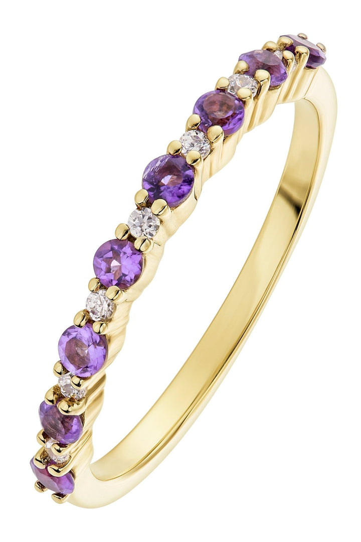 9ct Yellow Gold Amethyst and Diamond RingThe Fine CollectiveBA0071942 - N