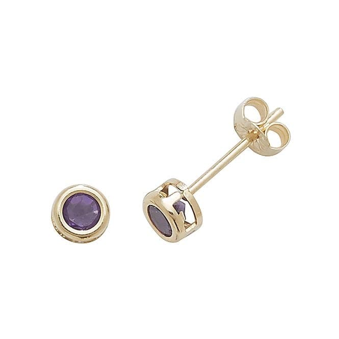 9ct Yellow Gold Amethyst Stud Earrings ES425AMAcotis Gold JewelleryES425AM