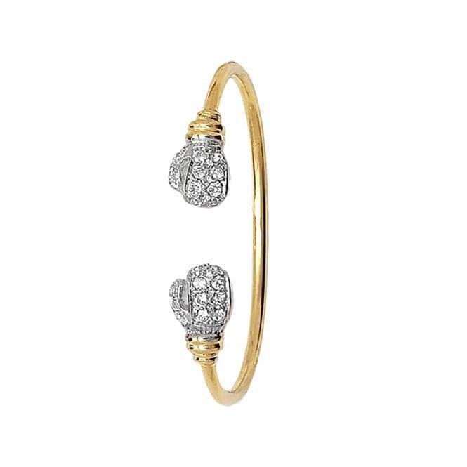 9ct Yellow Gold Babies Boxing Glove Zirconia Bangle BN322CZAcotis Gold JewelleryBN322CZ