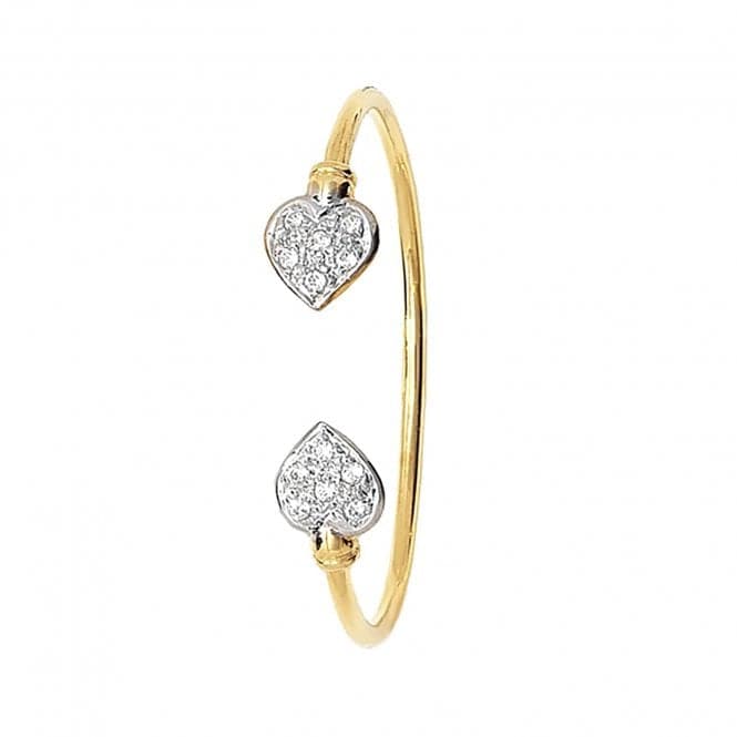 9ct Yellow Gold Babies Heart Zirconia Bangle BN323CZAcotis Gold JewelleryBN323CZ