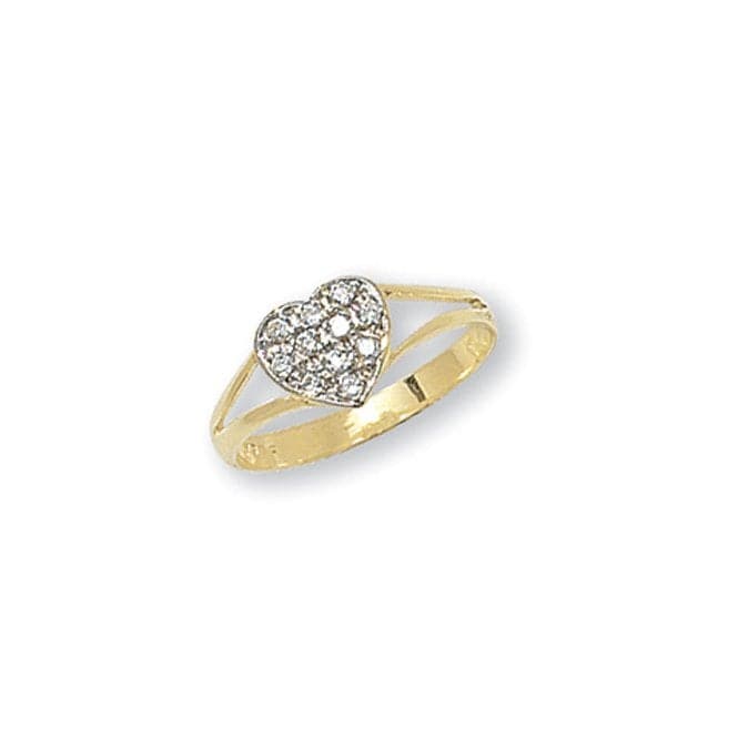 9ct Yellow Gold Babies Heart Zirconia Ring RN733Acotis Gold JewelleryRN733/A