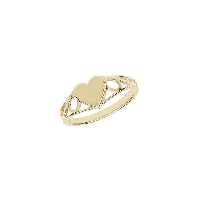 9ct Yellow Gold Babies Signet Heart Ring RN499Acotis Gold JewelleryRN499/F