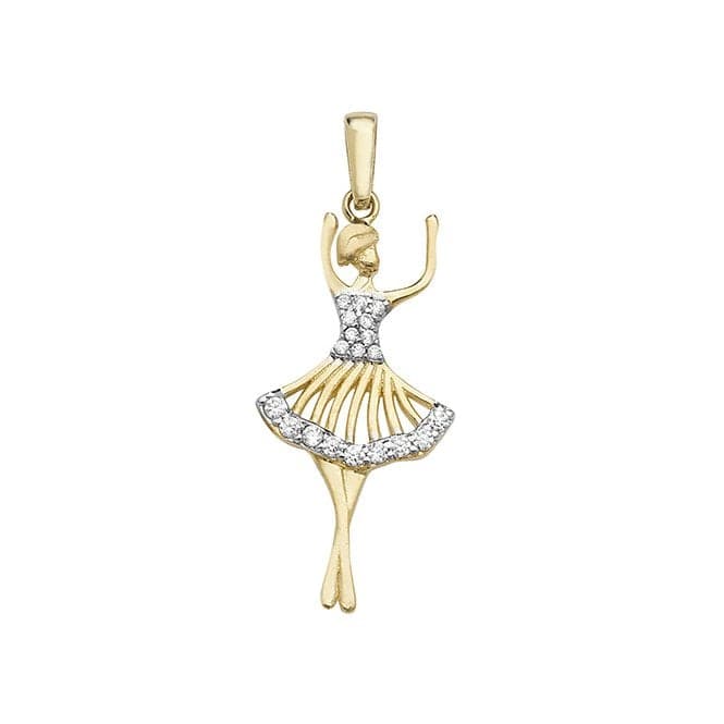 9ct Yellow Gold Ballerina Zirconia Pendant PN1034Acotis Gold JewelleryPN1034