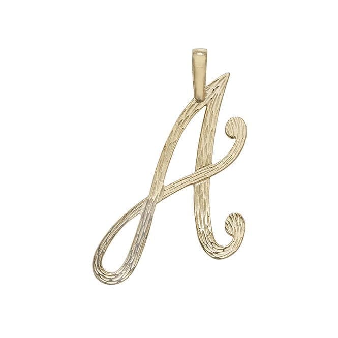 9ct Yellow Gold Barked Script Initial Pendant PN529/AAcotis Gold JewelleryPN529/A