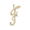 9ct Yellow Gold Barked Script Initial Pendant PN529/FAcotis Gold JewelleryPN529/F
