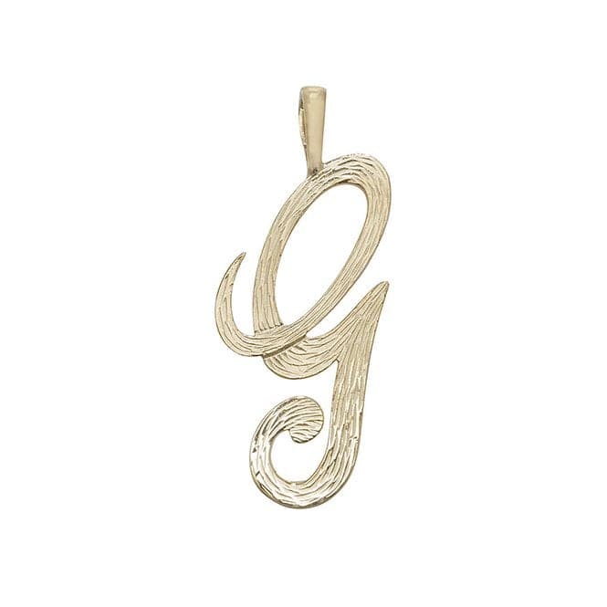 9ct Yellow Gold Barked Script Initial Pendant PN529/GAcotis Gold JewelleryPN529/G