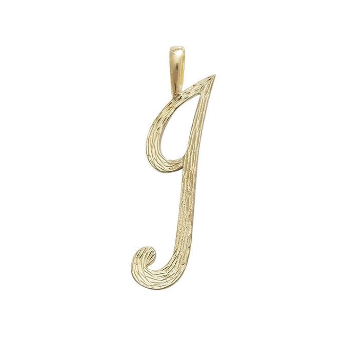 9ct Yellow Gold Barked Script Initial Pendant PN529/IAcotis Gold JewelleryPN529/I