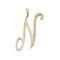 9ct Yellow Gold Barked Script Initial Pendant PN529/NAcotis Gold JewelleryPN529/N