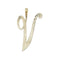 9ct Yellow Gold Barked Script Initial Pendant PN529/VAcotis Gold JewelleryPN529/V