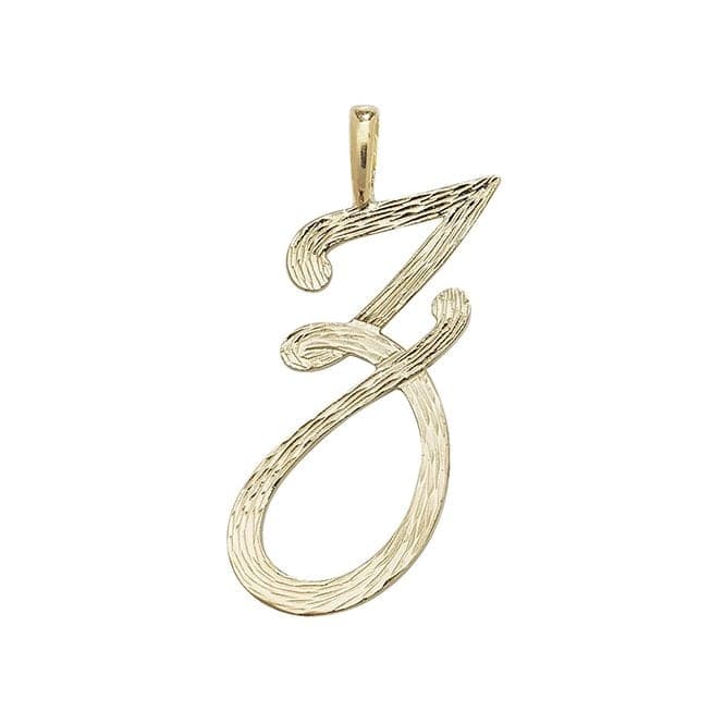 9ct Yellow Gold Barked Script Initial Pendant PN529/ZAcotis Gold JewelleryPN529/Z