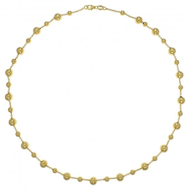 9ct Yellow Gold Bead Necklet NK098Acotis Gold JewelleryNK098