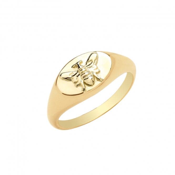 9ct Yellow Gold Bee Signet Ring RN1670Acotis Gold JewelleryRN1670/M