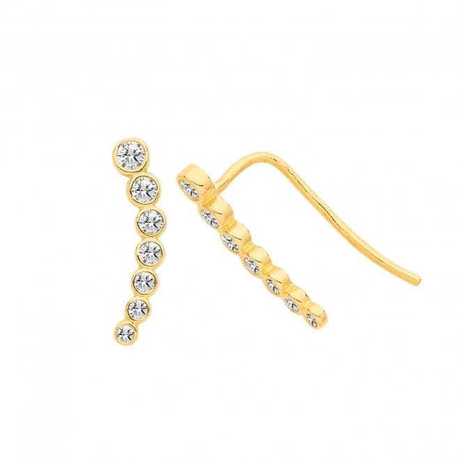 9ct Yellow Gold Bezel Zirconia Ear Climbers ES698Acotis Gold JewelleryES698