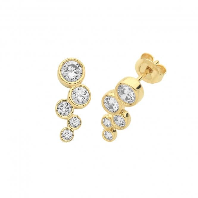 9ct Yellow Gold Bezel Zirconia Stud Earrings ES1630Acotis Gold JewelleryES1630