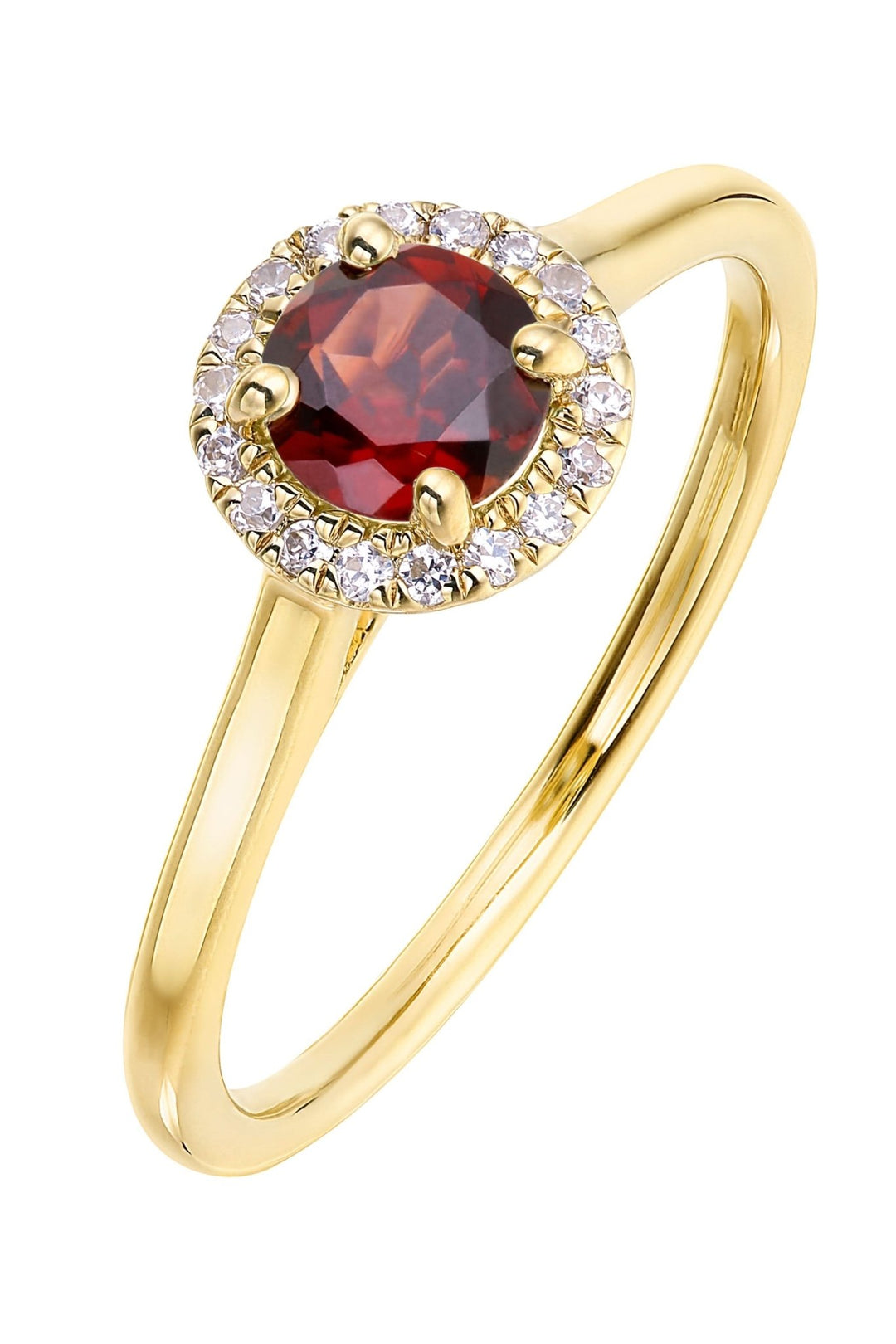 9ct Yellow Gold Birthstone and Diamond Halo RingThe Fine CollectiveBA0072078 - PDDI - YG - L