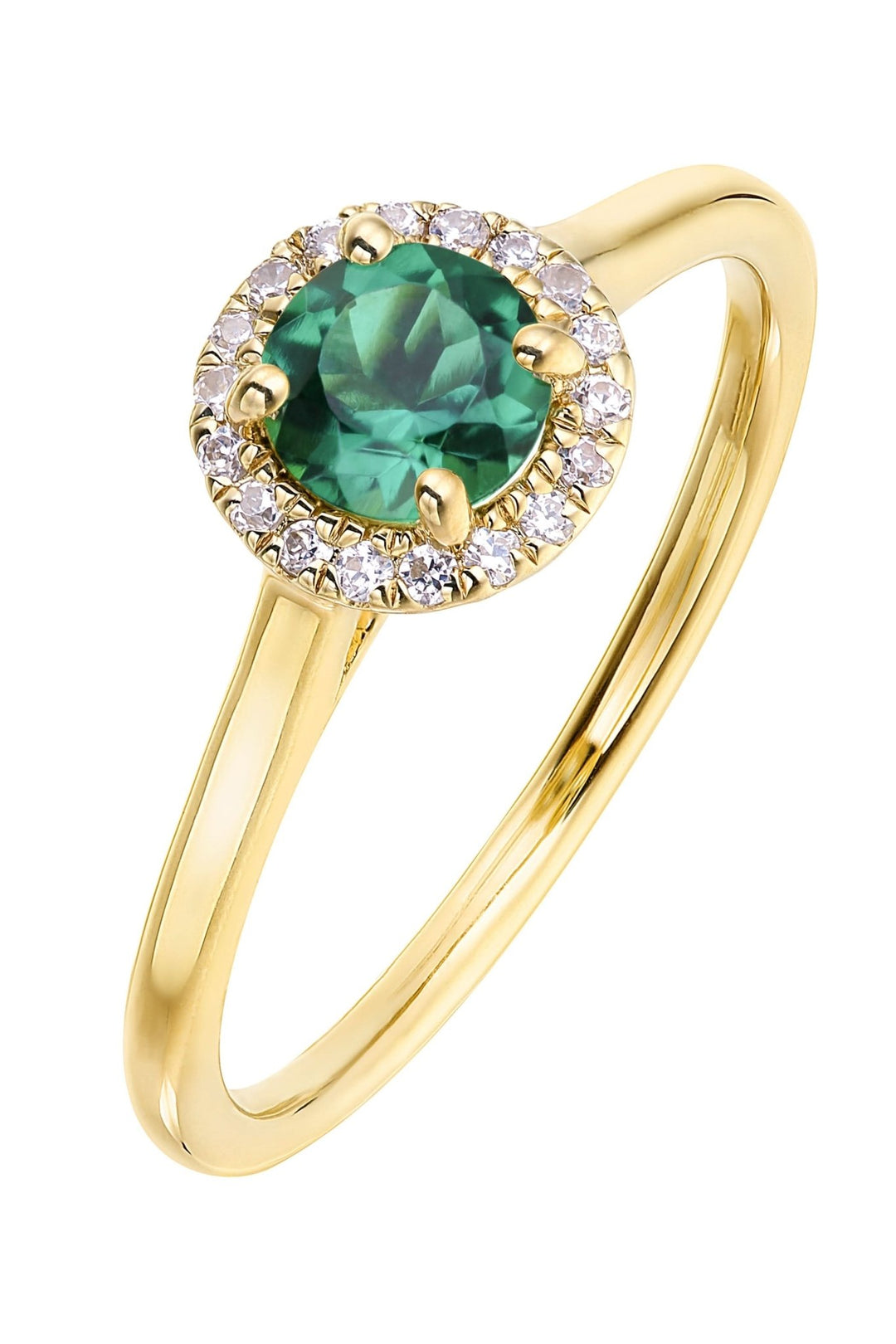 9ct Yellow Gold Birthstone and Diamond Halo RingThe Fine CollectiveBA0072078 - PDDI - YG - L