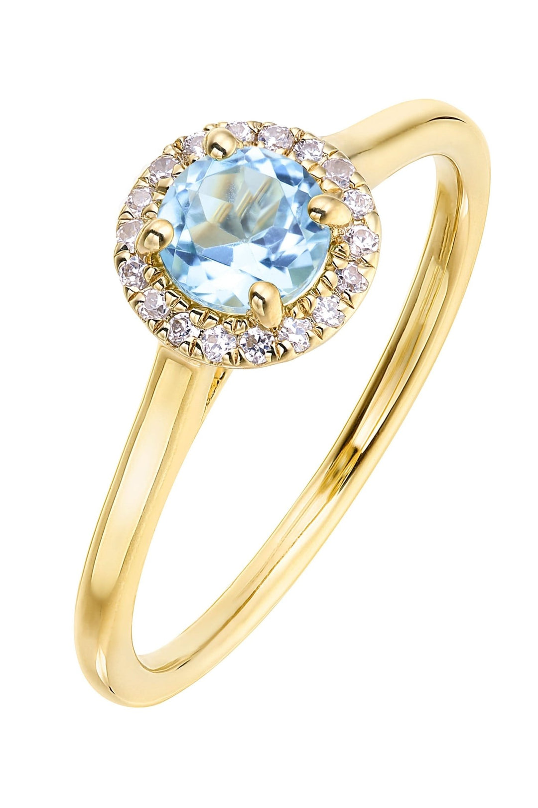 9ct Yellow Gold Birthstone and Diamond Halo RingThe Fine CollectiveBA0072078 - PDDI - YG - L