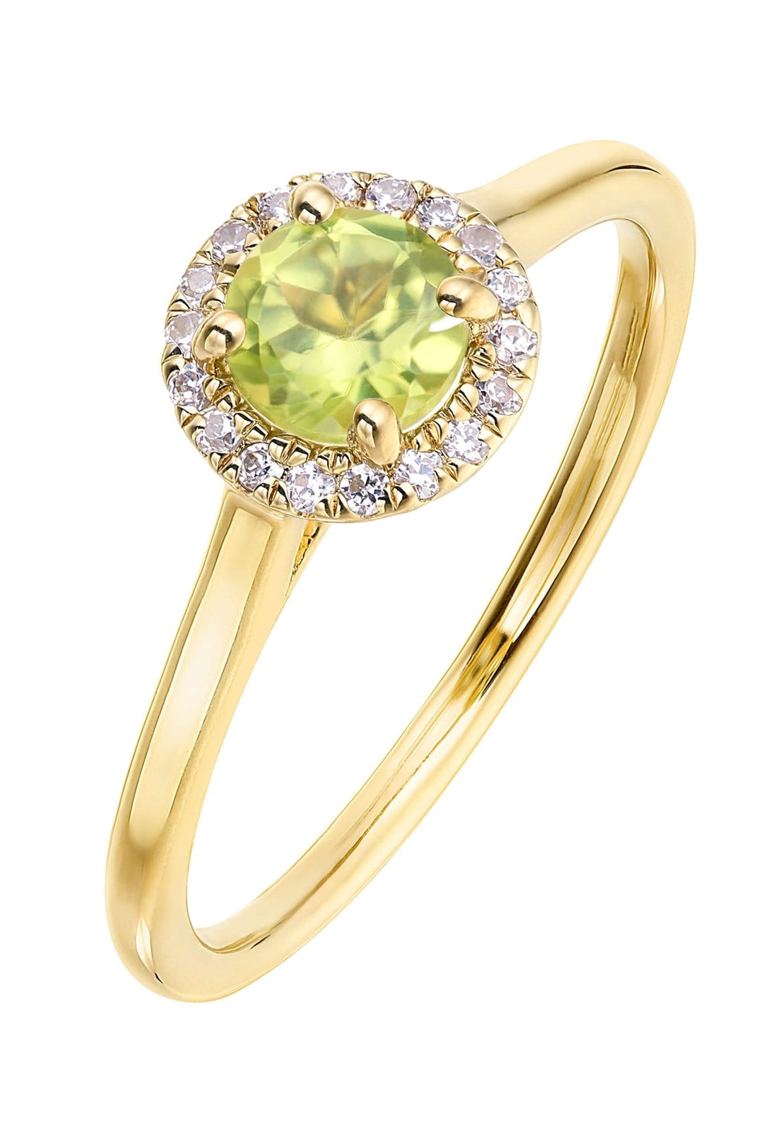 9ct Yellow Gold Birthstone and Diamond Halo RingThe Fine CollectiveBA0072078 - PDDI - YG - L