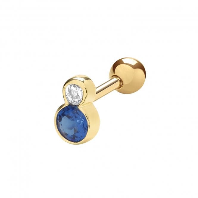 9ct Yellow Gold Blue And White Zirconia Cartilage Stud ES2000Acotis Gold JewelleryES2000