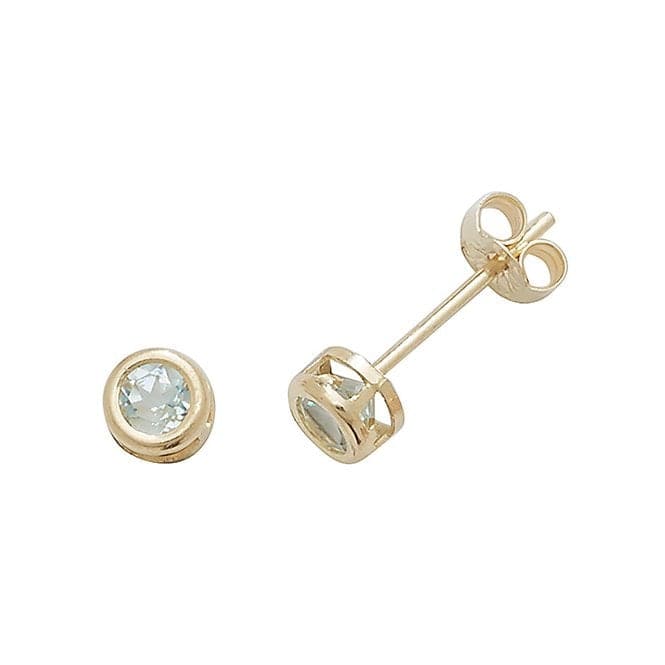 9ct Yellow Gold Blue Topaz Stud Earrings ES425BTAcotis Gold JewelleryES425BT