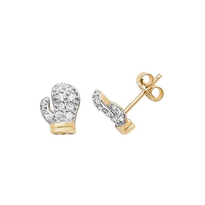 9ct Yellow Gold Boxing Gloves Zirconia Stud Earrings ES482CZAcotis Gold JewelleryES482CZ