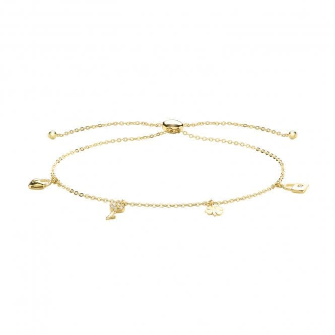 9ct Yellow Gold Braclet With Charms BR626Acotis Gold JewelleryBR626