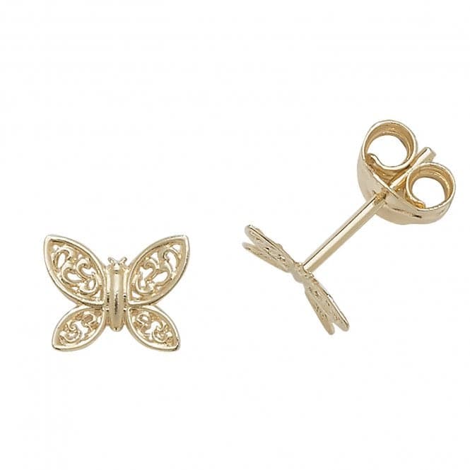 9ct Yellow Gold Butterfly Stud Earrings ES401Acotis Gold JewelleryES401