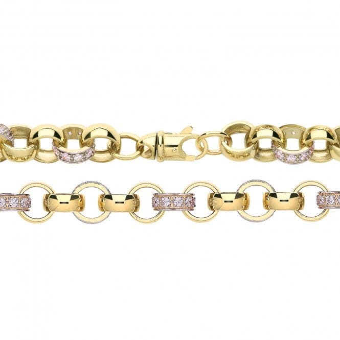 9ct Yellow Gold Cast Zirconia Belcher Chain CH462CZAcotis Gold JewelleryCH462CZ/22