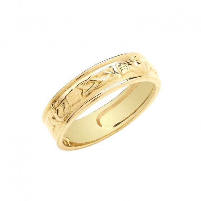 9ct Yellow Gold Celtic Claddagh Ring RN1672Acotis Gold JewelleryRN1672/U