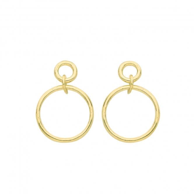 9ct Yellow Gold Circle Drop Earrings ES689Acotis Gold JewelleryES689