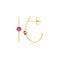 9ct Yellow Gold Coloured Single Zirconia Half Hoop Oval Studs ES749RAcotis Gold JewelleryES749R