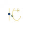 9ct Yellow Gold Coloured Single Zirconia Half Hoop Oval Studs ES749SAcotis Gold JewelleryES749S