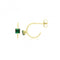 9ct Yellow Gold Coloured Single Zirconia Half Hoop Studs ES748EAcotis Gold JewelleryES748E