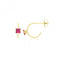 9ct Yellow Gold Coloured Single Zirconia Half Hoop Studs ES748RAcotis Gold JewelleryES748R