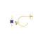 9ct Yellow Gold Coloured Single Zirconia Half Hoop Studs ES748SAcotis Gold JewelleryES748S