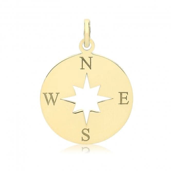 9ct Yellow Gold Compass Pendant PN1335Acotis Gold JewelleryPN1335