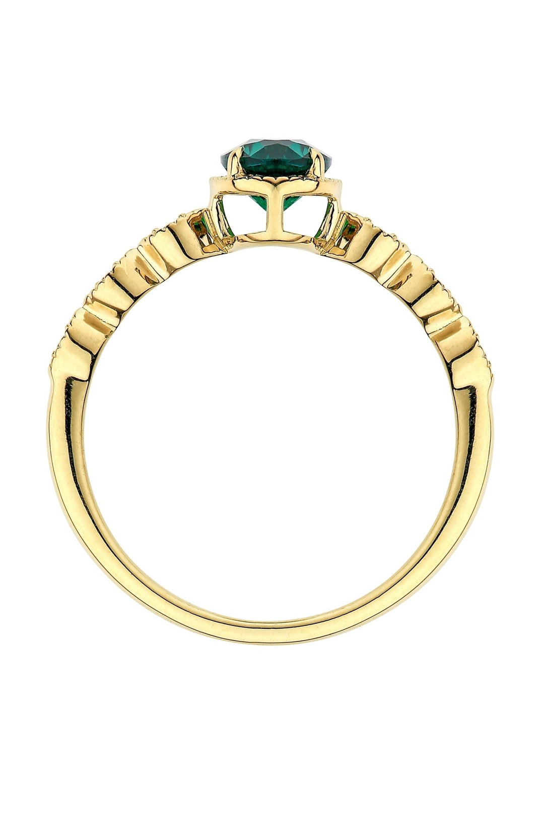 9ct Yellow Gold Created Emerald and Diamond RingThe Fine CollectiveBA0071159 - L