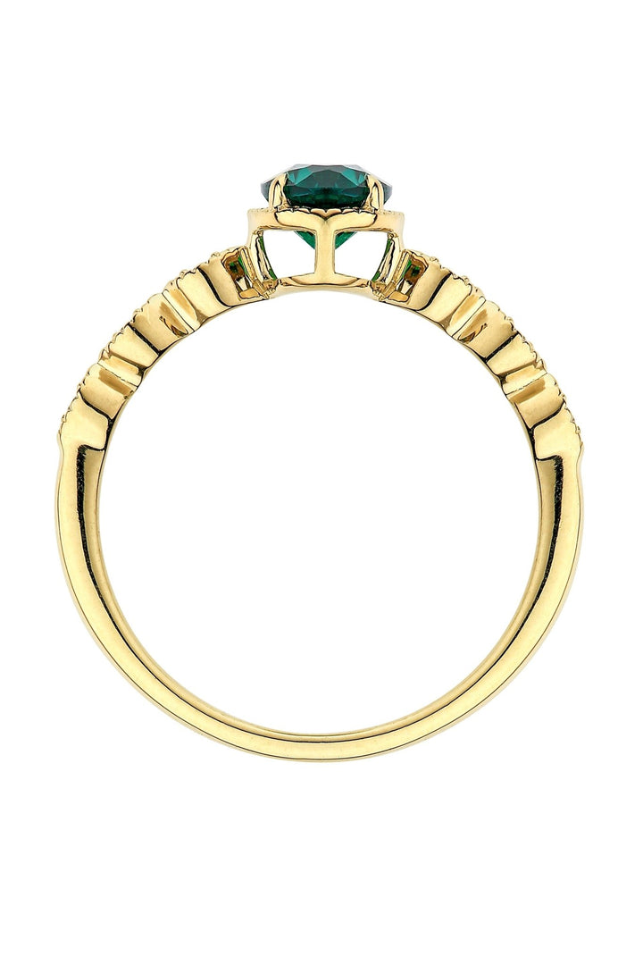 9ct Yellow Gold Created Emerald and Diamond RingThe Fine CollectiveBA0071159 - L