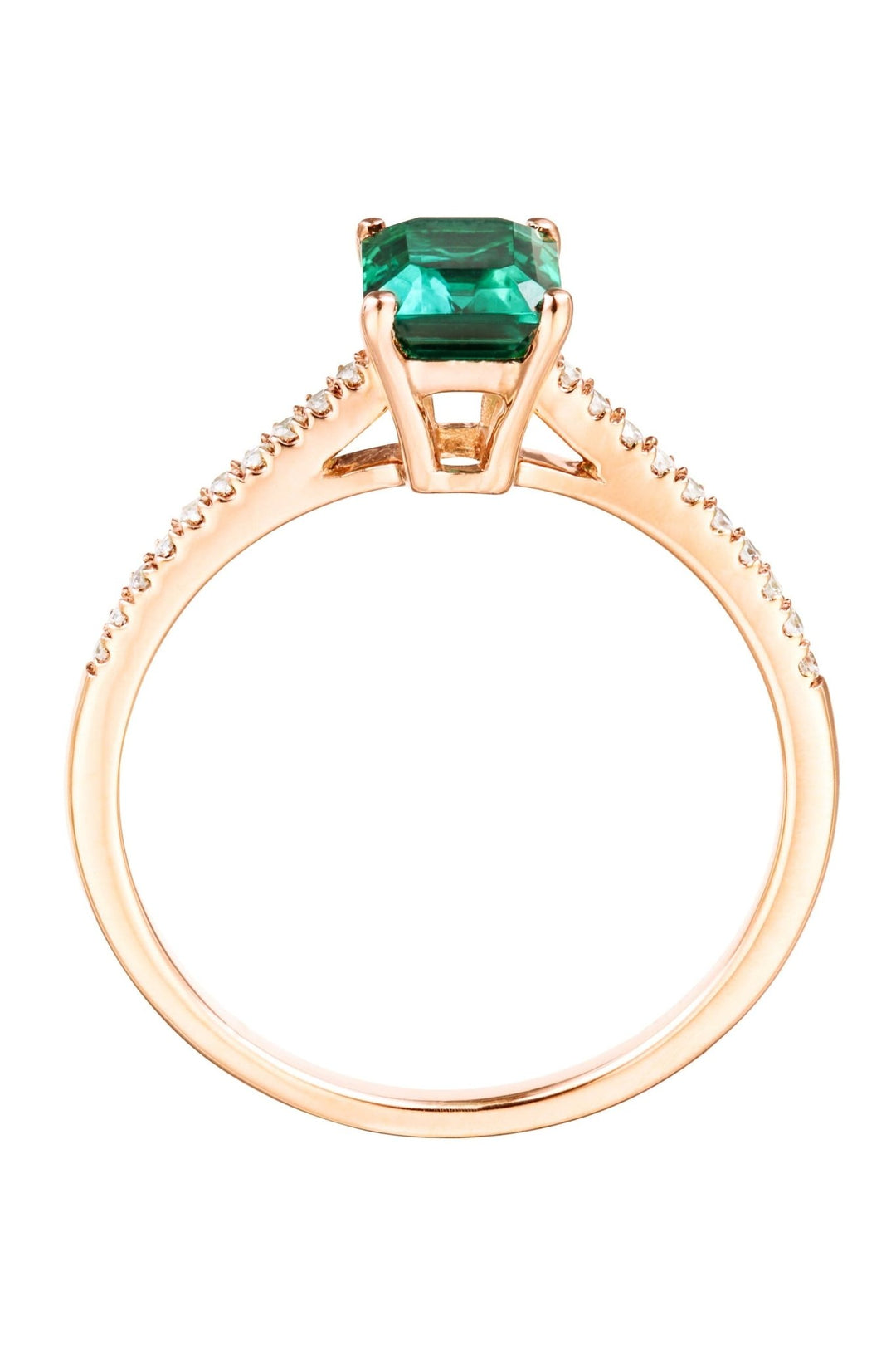 9ct Yellow Gold Created Emerald and Diamond RingThe Fine CollectiveBA0061557 - L