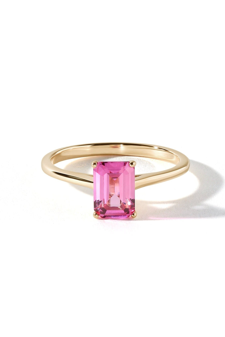 9ct Yellow Gold Created Pink Sapphire RingThe Fine CollectiveBA0073778 - N