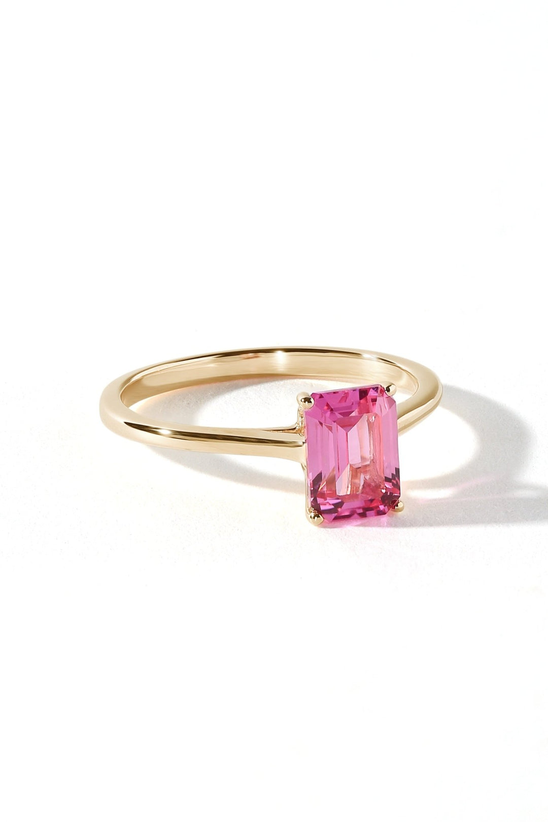 9ct Yellow Gold Created Pink Sapphire RingThe Fine CollectiveBA0073778 - N