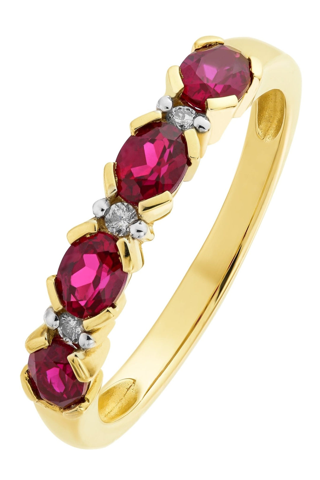 9ct Yellow Gold Created Ruby and Diamond Eternity RingThe Fine CollectiveBA0071565 - N